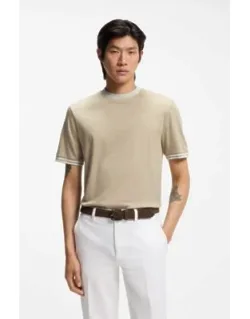 Contrast-tipping Slim-fit T-shirt In Mercerised Cotton