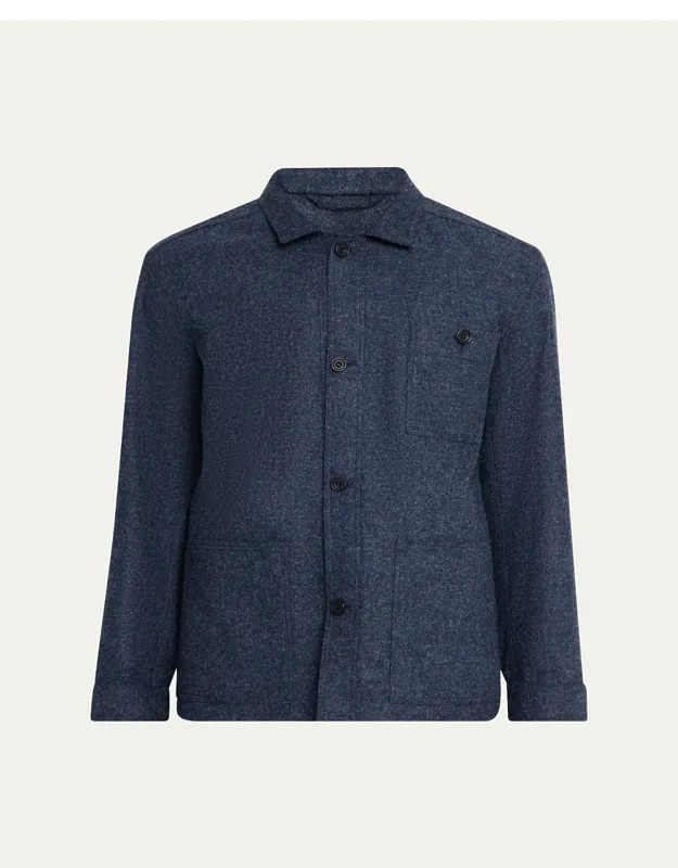 Wool Patch-pocket Shirt Jacket