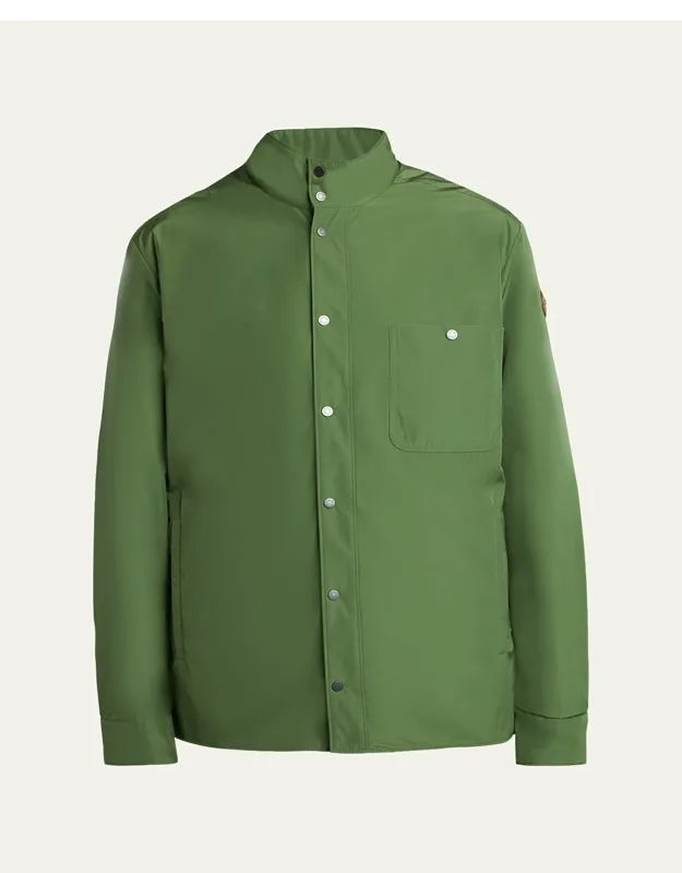 Lascax Polyester Shirt Jacket With Leather Logo