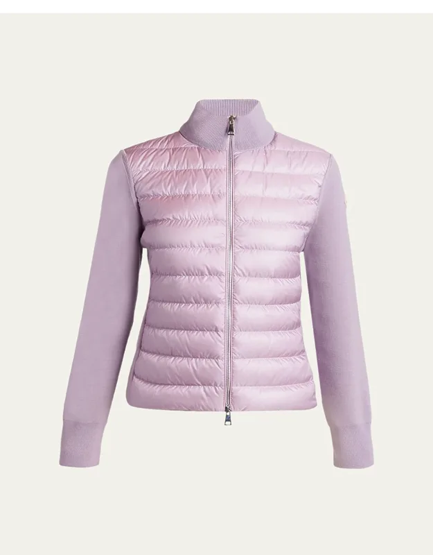 Padded Wool Zip-up Cardigan