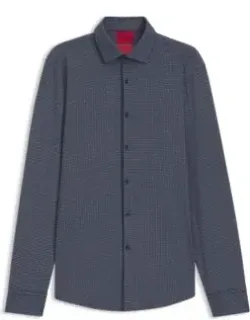 Printed Slim-fit Shirt In Stretch Jersey