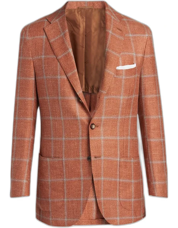 Windowpane Check Cashmere-blend Blazer