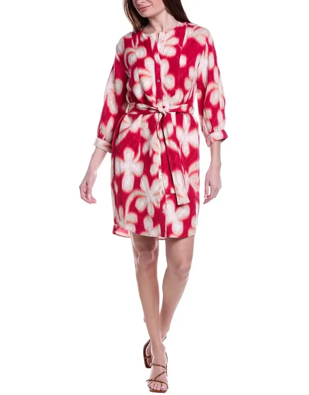 Flower Linen-blend Mini Dress