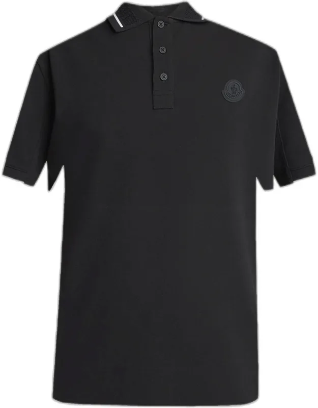 Logo Patch Cotton Pique Polo Shirt