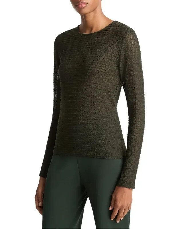 Shadow Grid Crewneck Sweater