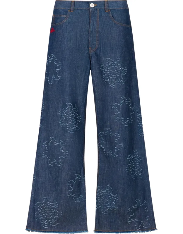 Frayed Five-pocket Jeans