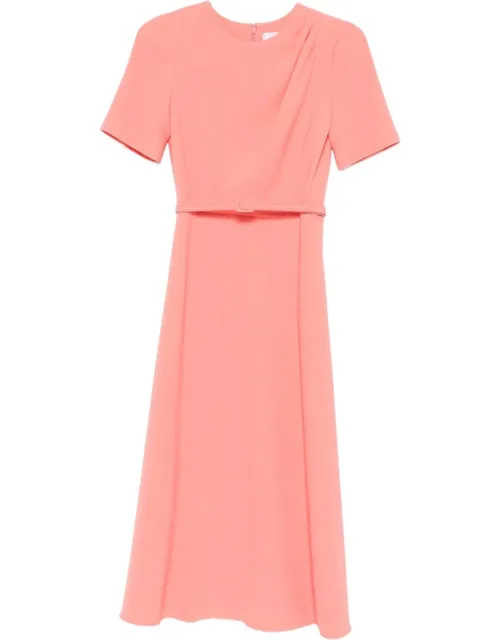 Draped Belted Midi Dress