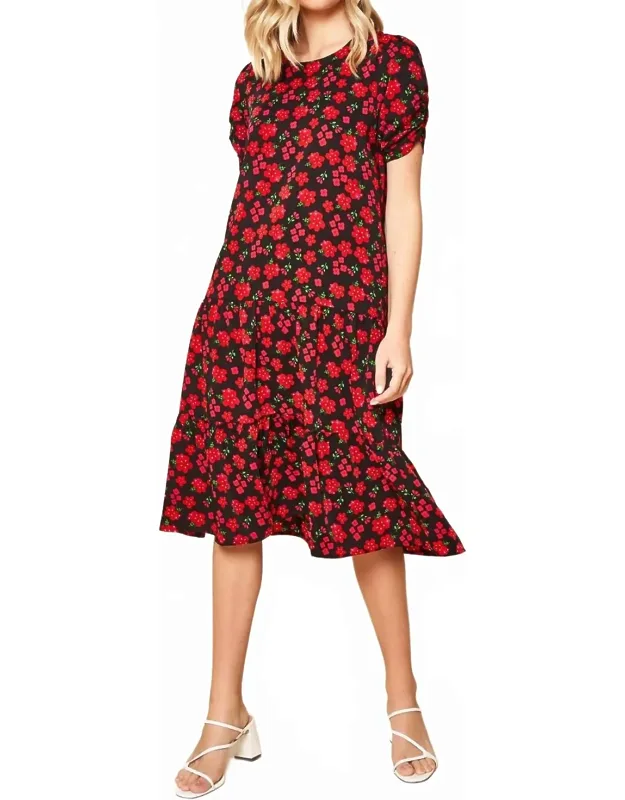Floral Tiered Midi Dress