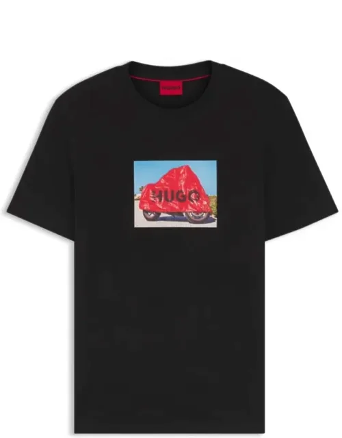 Cotton-jersey T-shirt With Biker-inspired Artwork