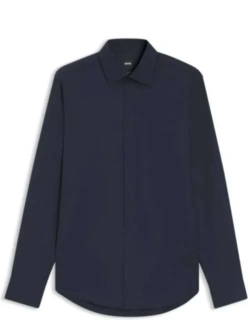 Regular-fit Shirt In Monogrammed Cotton With Micro-monogram Jacquard