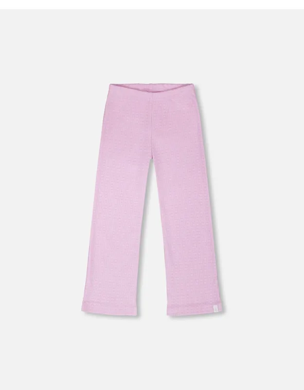 Flared Elastic Waist Crinkle Jersey Leggings