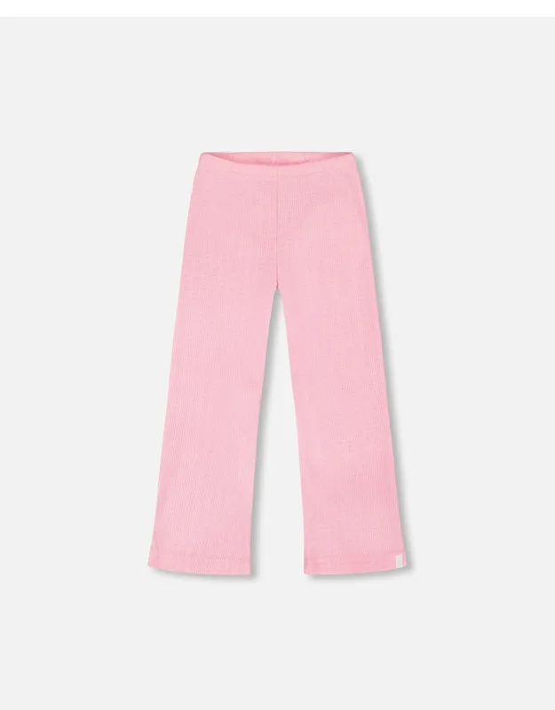 Flared Elastic Waist Crinkle Jersey Leggings