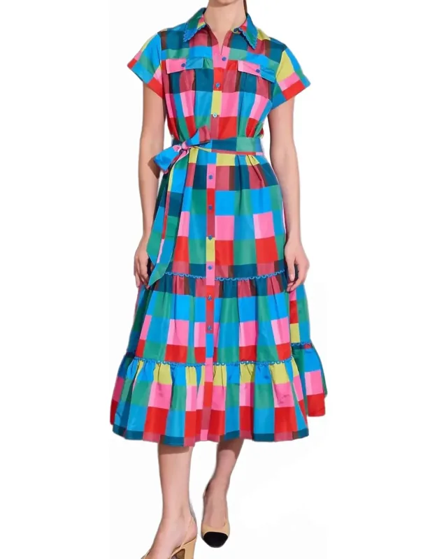 Midi Dress In Holiday Check