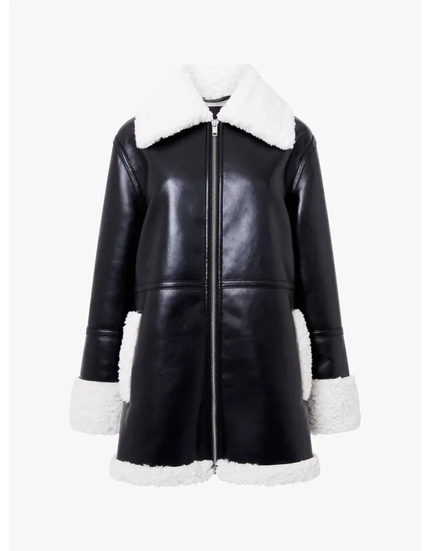 Ajani Polyurethane Faux Fur Coat