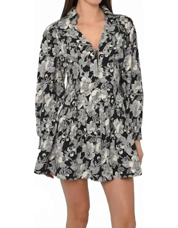 Mini Dress In Moonlit Floral Print
