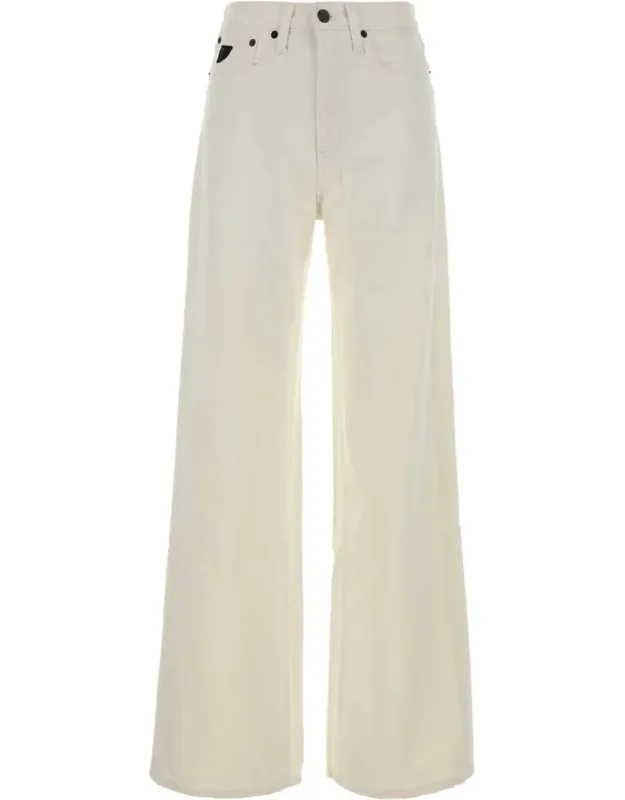 White Denim Skater Loose Wide-leg Jeans