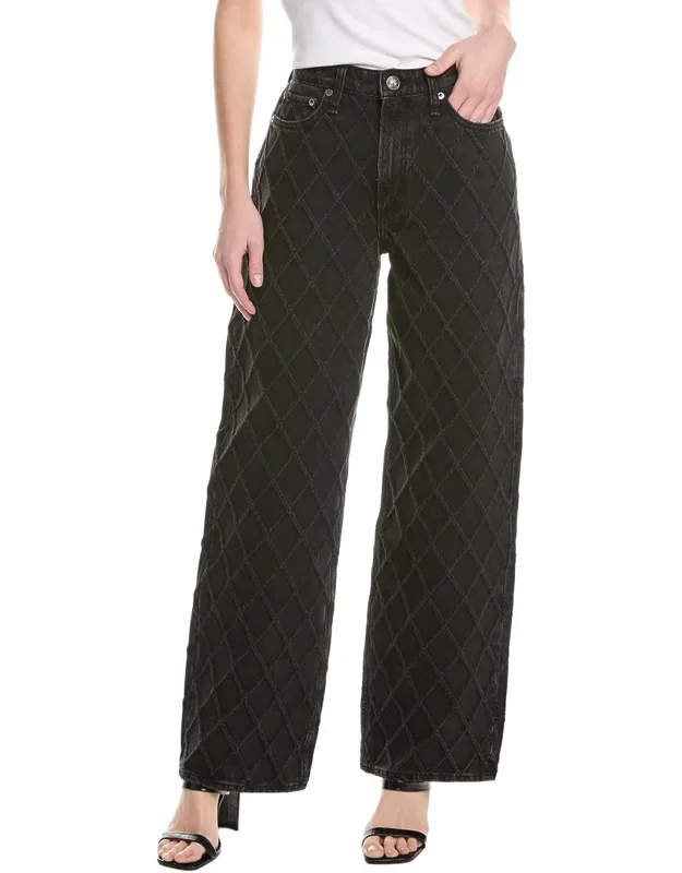 Quilted Wide Leg Jeans