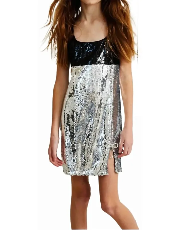 Nelly Sequin Dress With Bow
