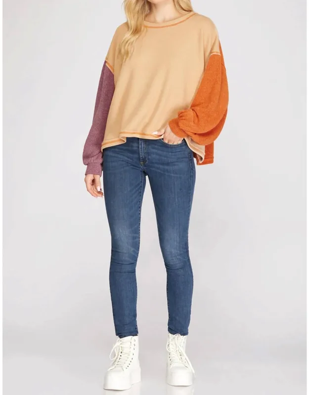 Blocked Knit Pullover