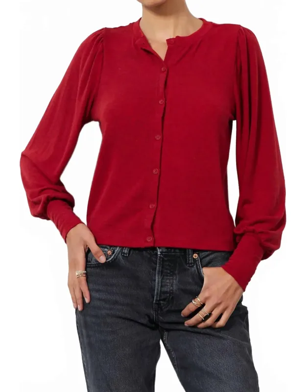 Puff Long Sleeve Cardigan