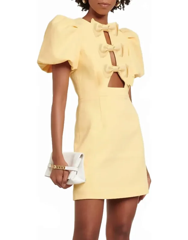 Chic Bow Accent Cut Out Mini Dress