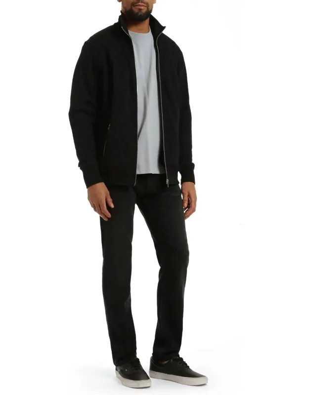 Marcus Slim Straight Leg Jeans In Black Shadow With Low-rise Waist And Tailored Fit