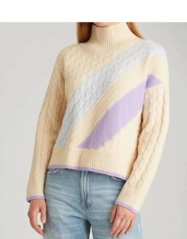 Ria Colorblock Cable Pullover