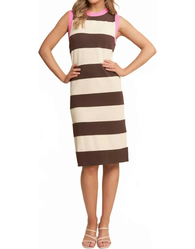Striped Soft Knit Sleeveless Dress