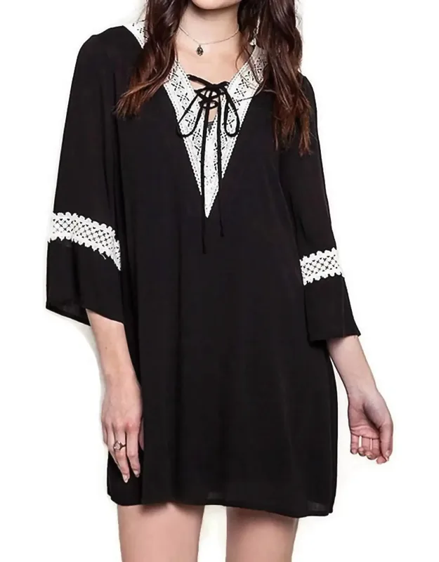 Lace Up Mini Dress