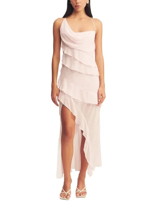 Amina Asymmetrical Ruffle Maxi Dress