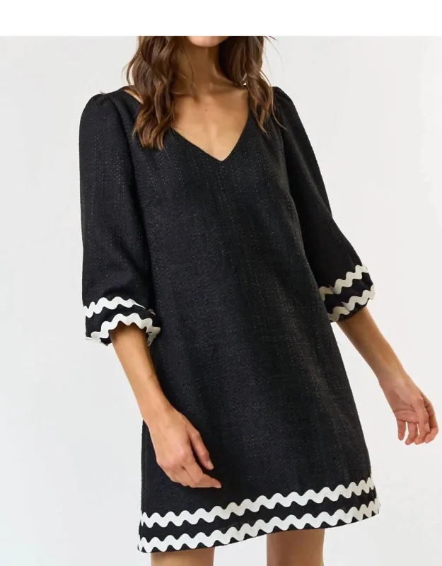 Boucle V-neck Dress