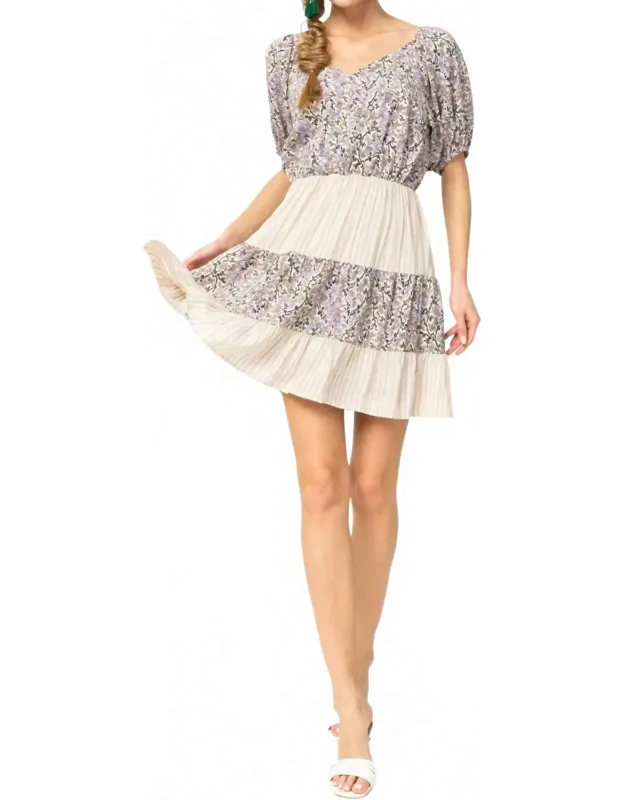 Multi-print Surplice Dress