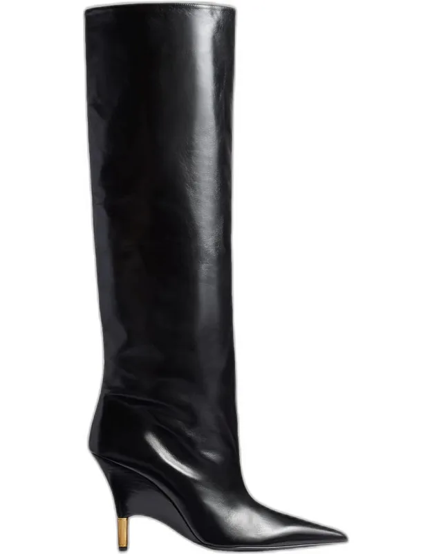 Leather Knee-high Boots