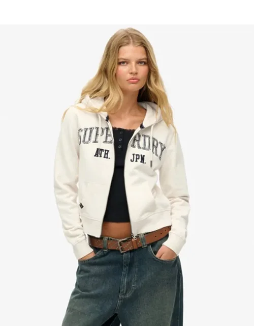 Athletic Essentials Relaxed Cropped Zip Hoodie