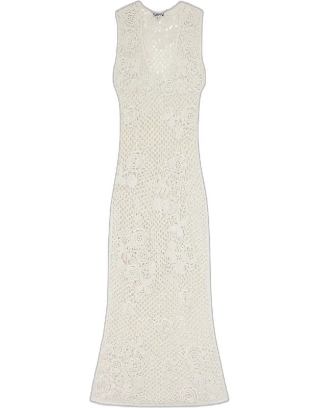 Long Dress In Cotton Crochet
