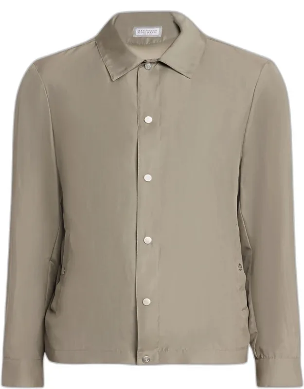 Silk Blend Snap-front Shirt Jacket
