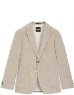 Checked Regular-fit Jacket In Comfort-stretch Cloth