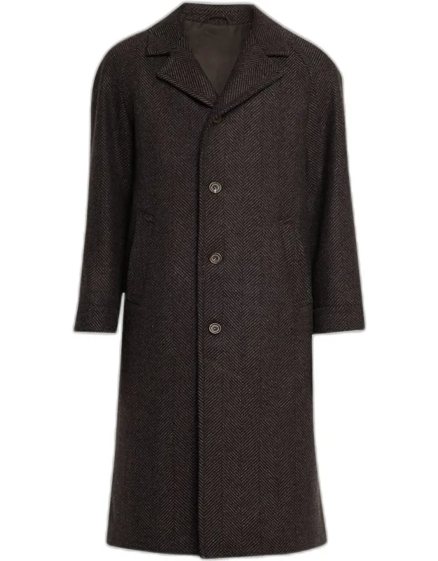 Herringbone Wool Overcoat