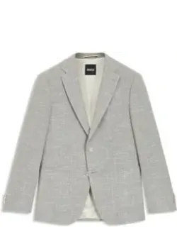 Patterned Regular-fit Jacket In A Cotton Blend