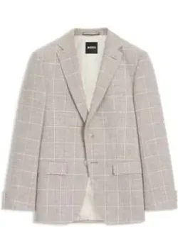 Checked Slim-fit Jacket In A Cotton Blend