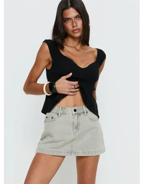 Low Rise Denim Mini Skirt
