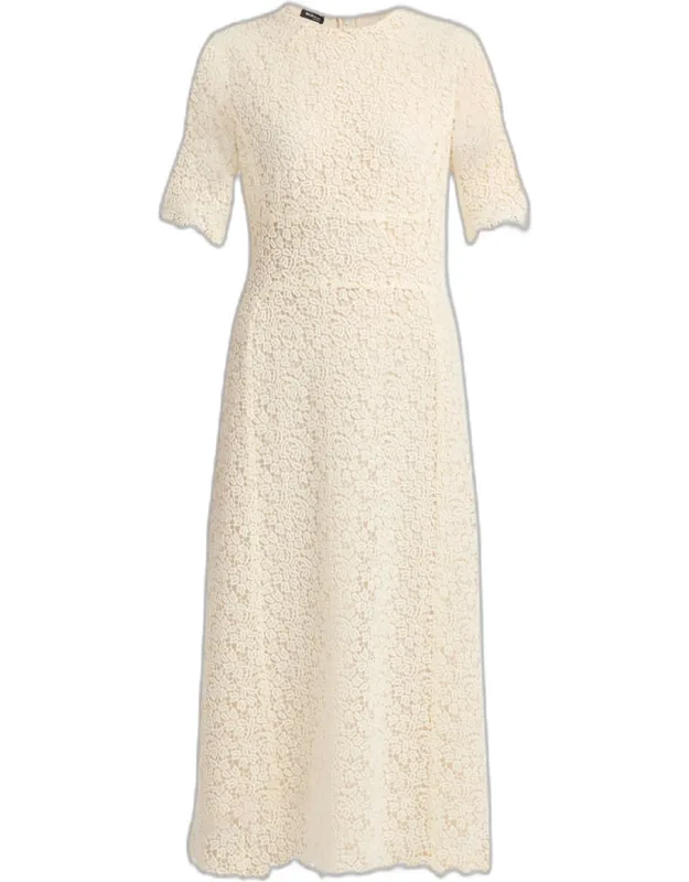 Guipure Lace Midi Dress