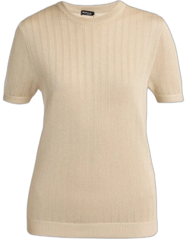 Pointelle Silk Knit T-shirt