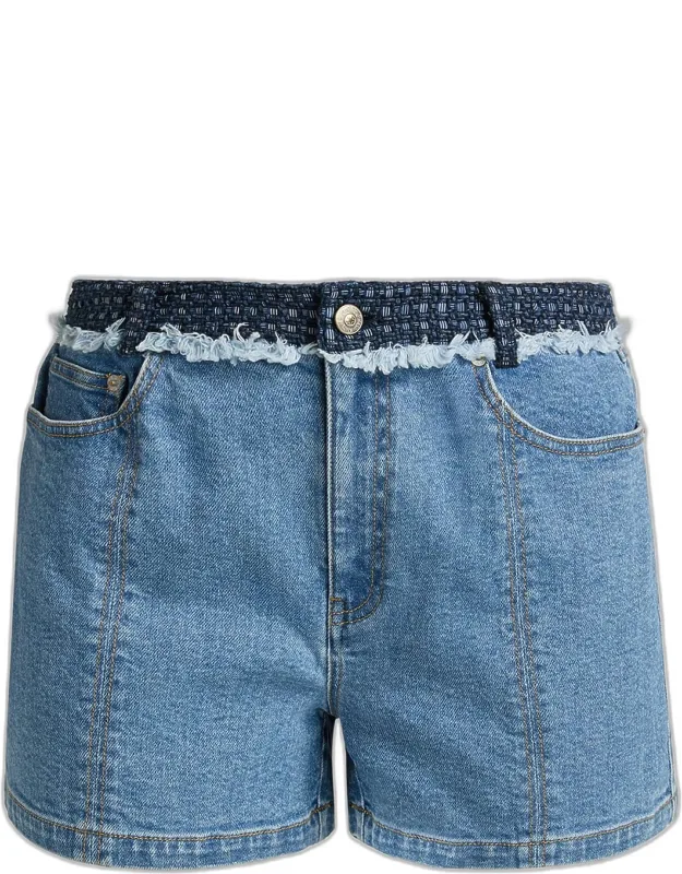 Denim Bouclé Shorts