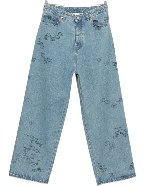 Stamp-print Jeans