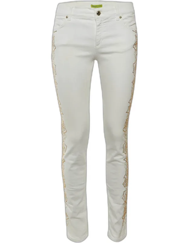 White Denim Studded Jeans