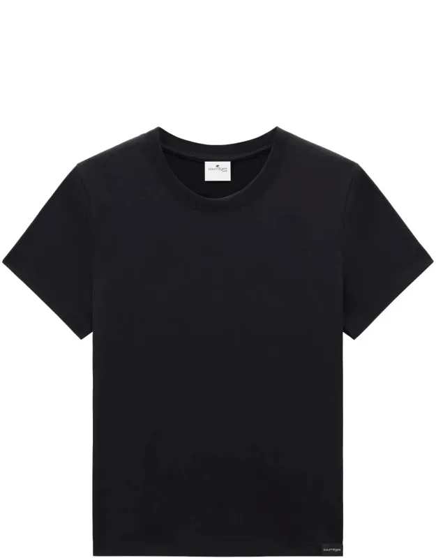Short-sleeved T-shirt In Silk-nylon Blend
