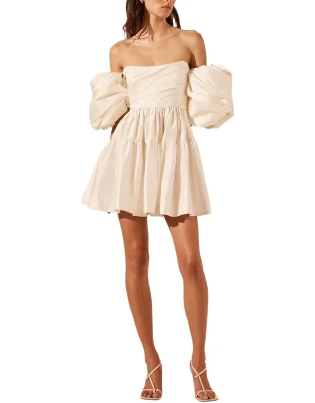 La Lune Cirrus Silk Draped Corset Tiered Mini Dress