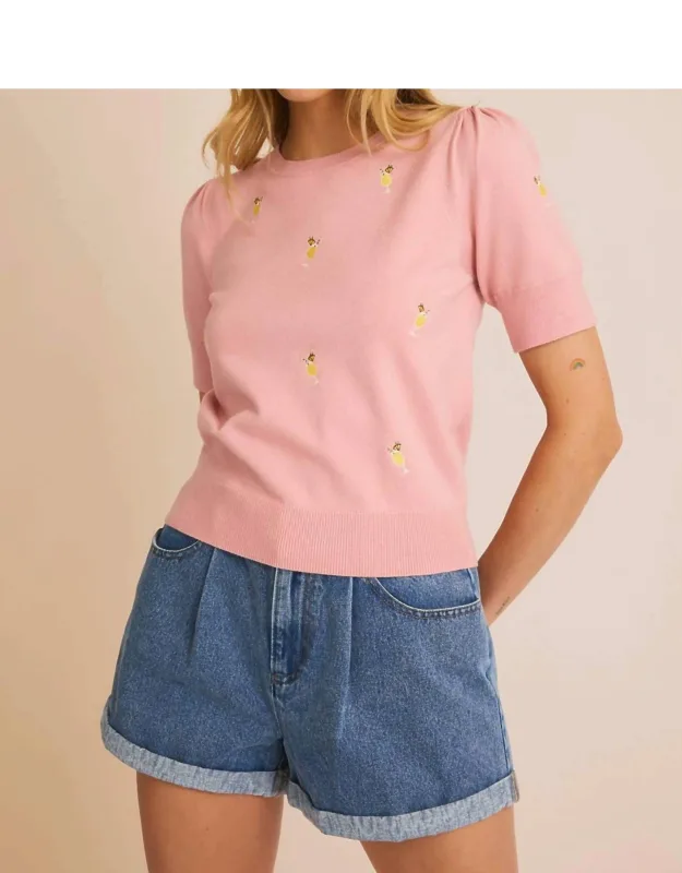 Cabana Cocktails Sweater Top