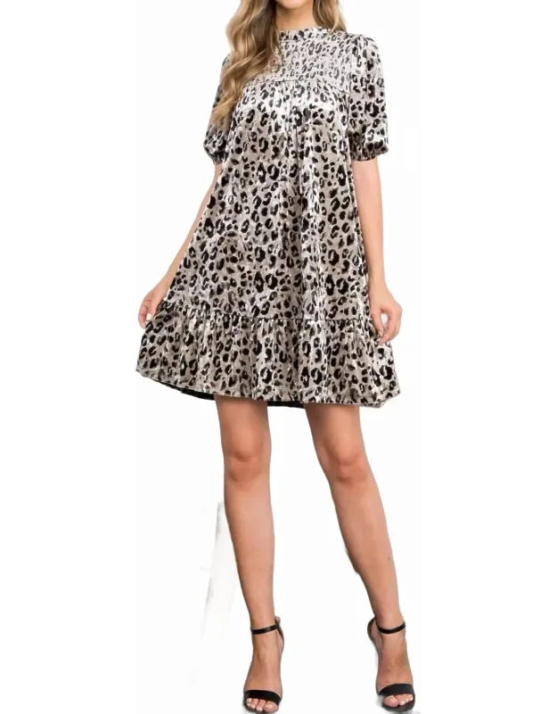 Velvet Dress In Leopard Print